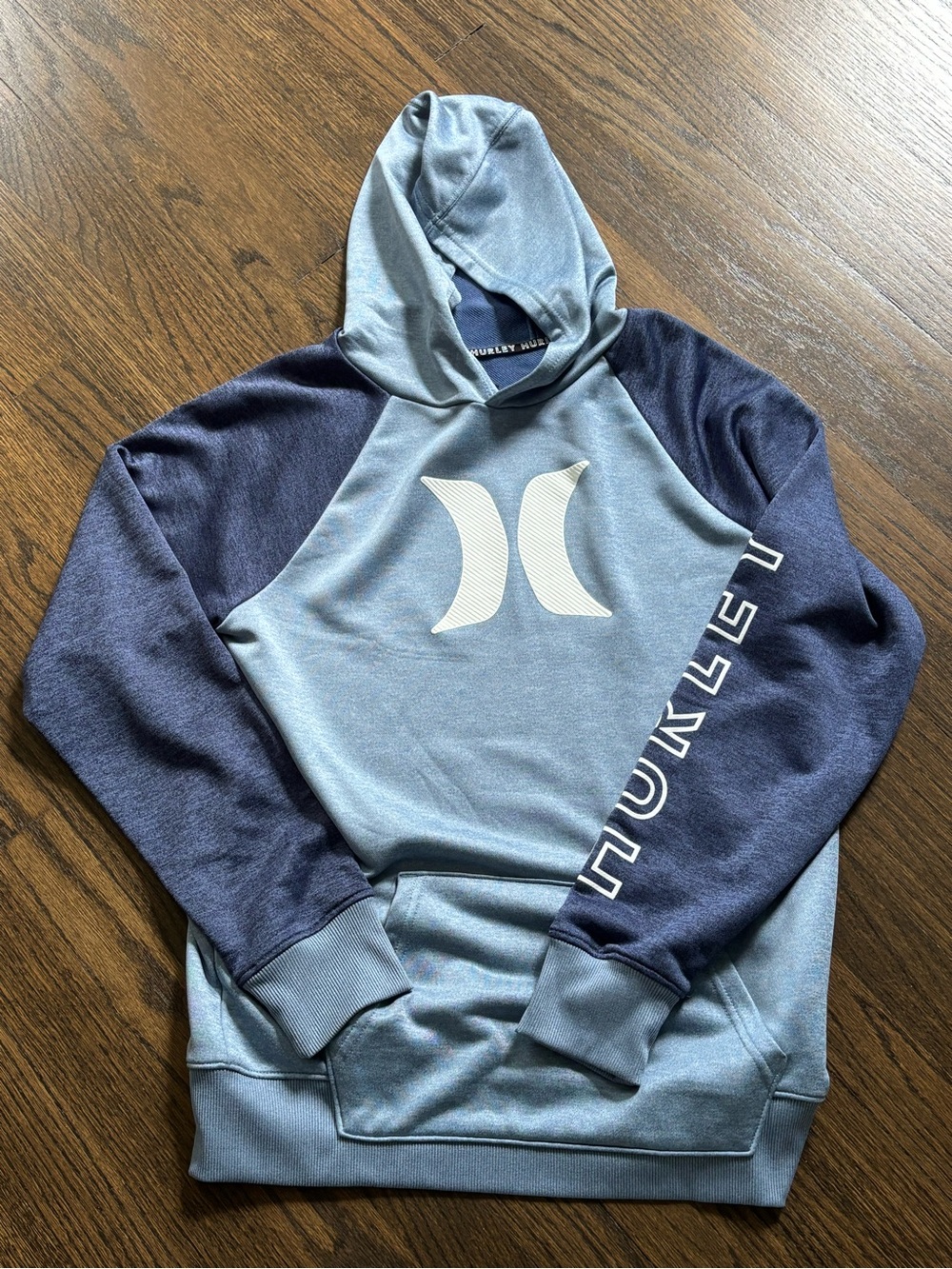 Hurley Two-Tone Light Blue and Navy Hoodie